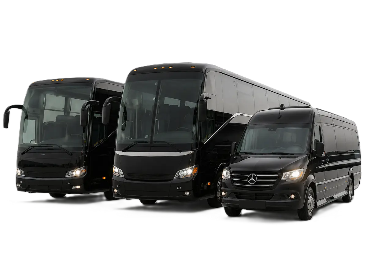 Black charter buses and Sprinter